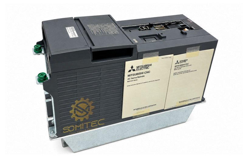 Spindle drive Mitsubishi MDS-E-SP-320 đúng model, logo SOMITEC vàng