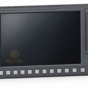 Hình minh họa màn hình Mitsubishi FCU7-DU140-31 dựng từ bản vẽ hãng, logo SOMITEC chìm